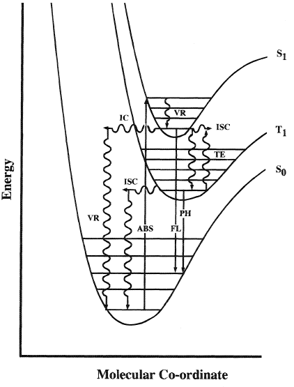 Processes in molecular photoluminescence.