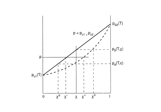 p-χ diagram for a binary mixture.