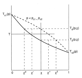 T-χ diagram for a binary mixture.