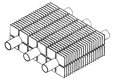 Typical tubing with plate fins.