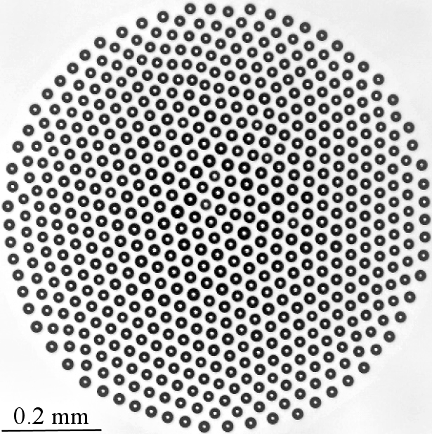 Droplet cluster of a hexagonal structure