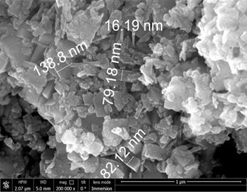 SEM image of aluminum hydroxide
produced in aluminum-fueled power plant