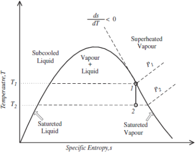Organic Rankine Cycle (ORC): example of saturation curve